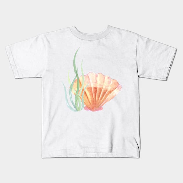 seashell Kids T-Shirt by broadwaymae